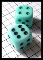 Dice : Dice - 6D Pipped - Blue Aqua Opaque with Black Pips - FA collection buy Dec 2010